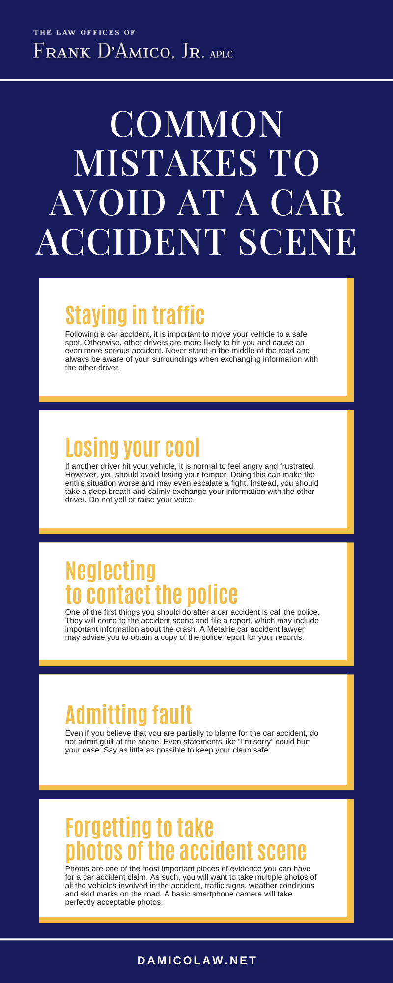 Common Mistakes To Avoid At A Car Accident Scene Infographic