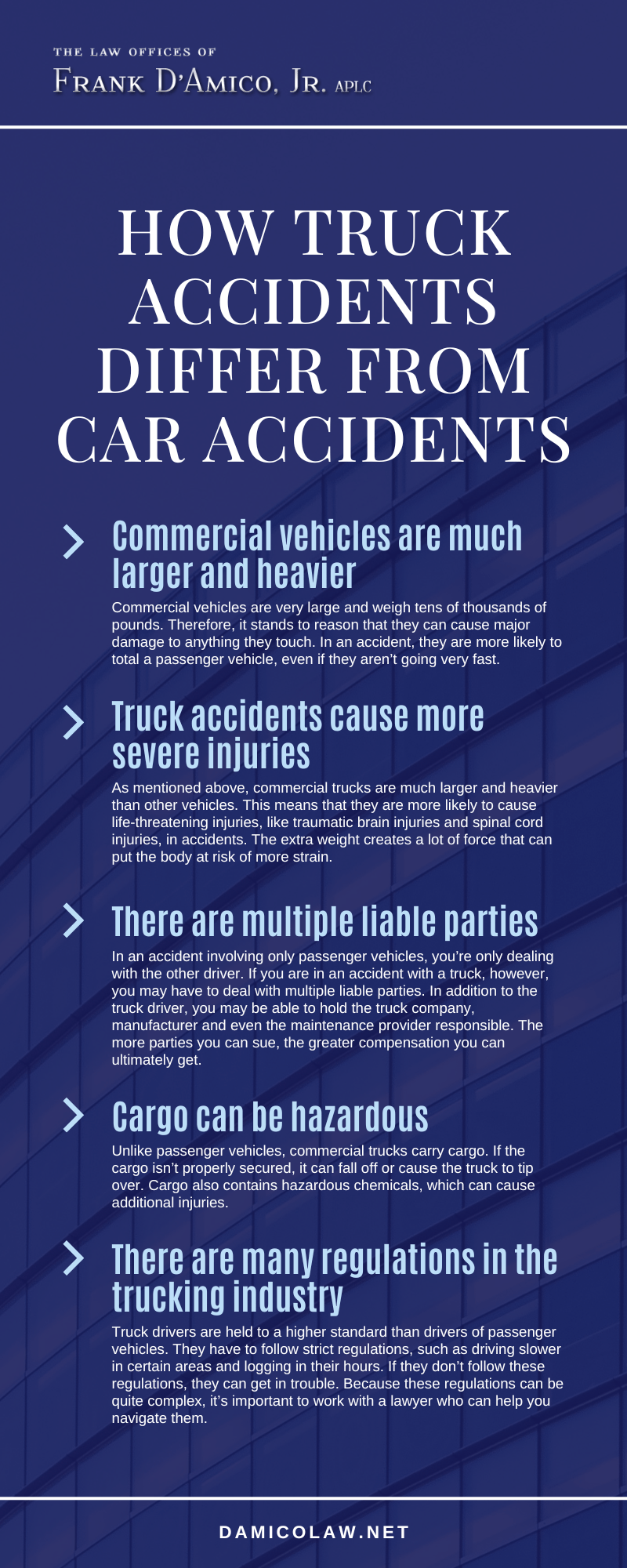 How Truck Accidents Differ from Car Accidents Infographic