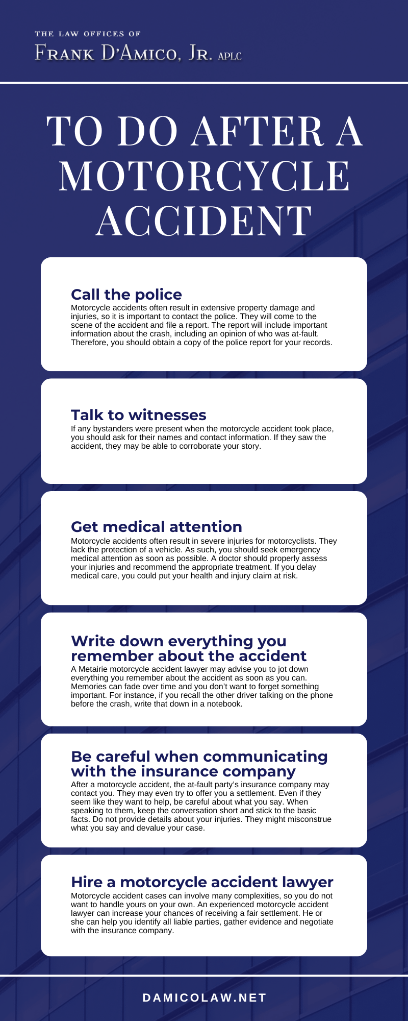 To Do After A Motorcycle Accident Infographic